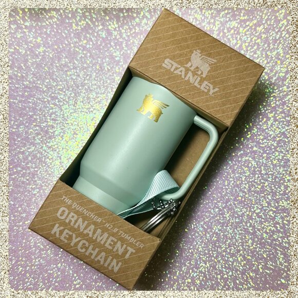 ✨ NWT/NIB Stanley The Quencher H2.0 Mini Tumbler Keychain/Ornament Celadon - Picture 5 of 6